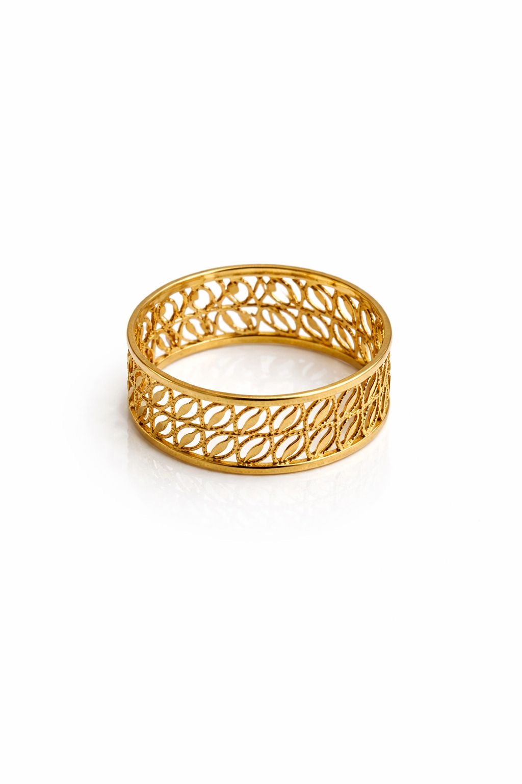 21k gold leaf ring, size 5, 1.81g