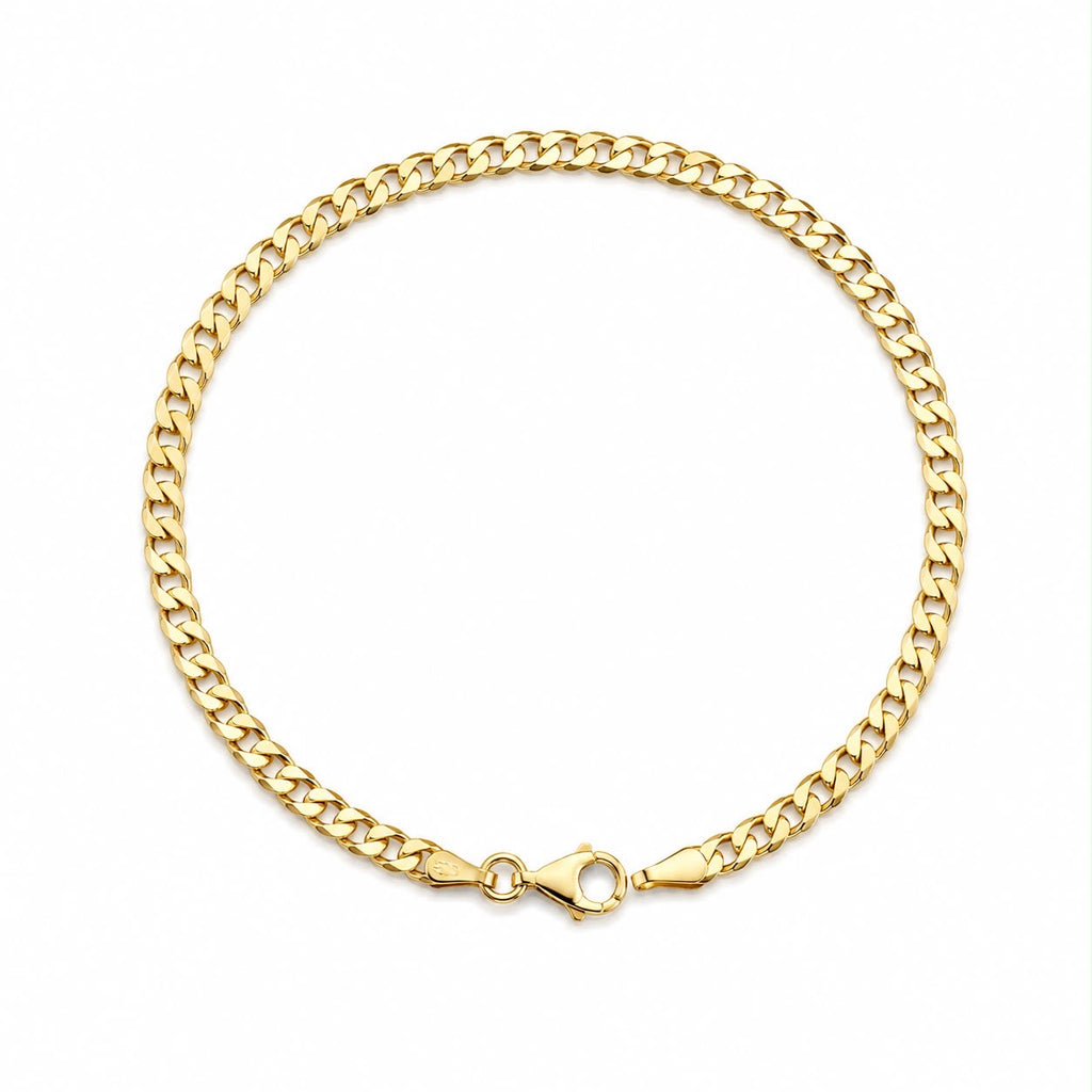 18k gold Cuban bracelet, 19cm, 2.44g