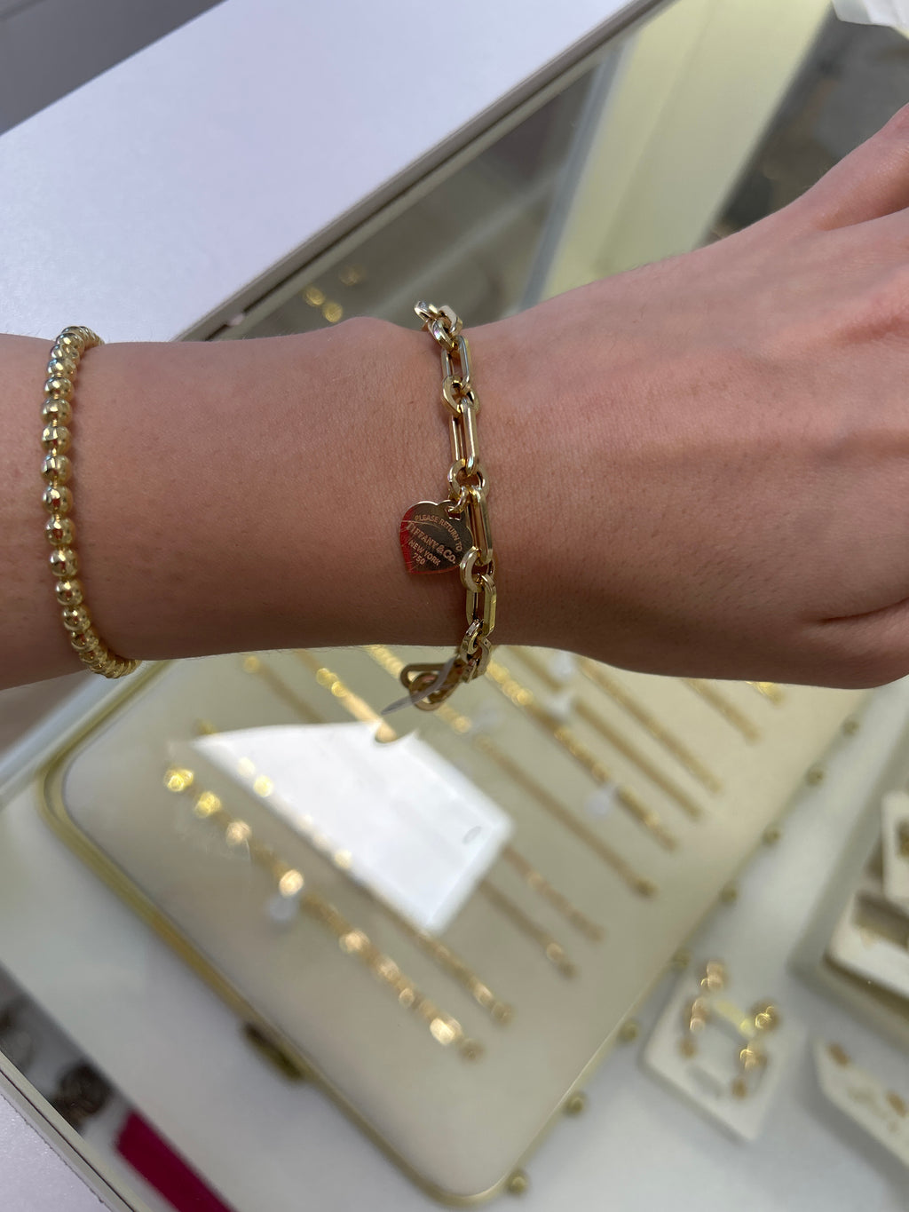 Bracelet en or 18 carats « retour » ajustable 19-22cm, 6.22g