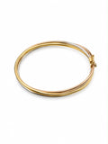 Bracelet jonc en or 18 carats 3 tons, taille 18 (moyen) 11,60 g
