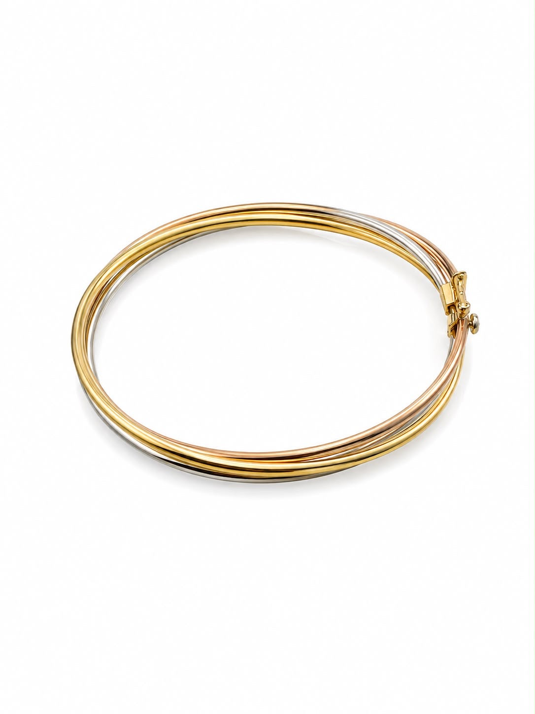 Bracelet jonc en or 18 carats 3 tons, taille 18 (moyen) 11,60 g