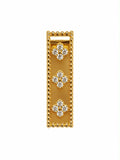 18k gold clovers with zirconia stones flat pendant, 30mm, 2.09g