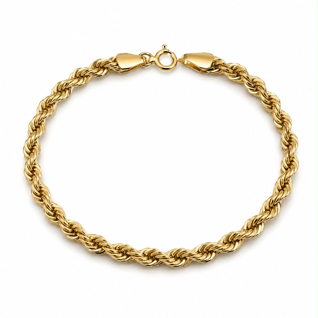 18k gold rope bracelet, 19cm, 3.32g