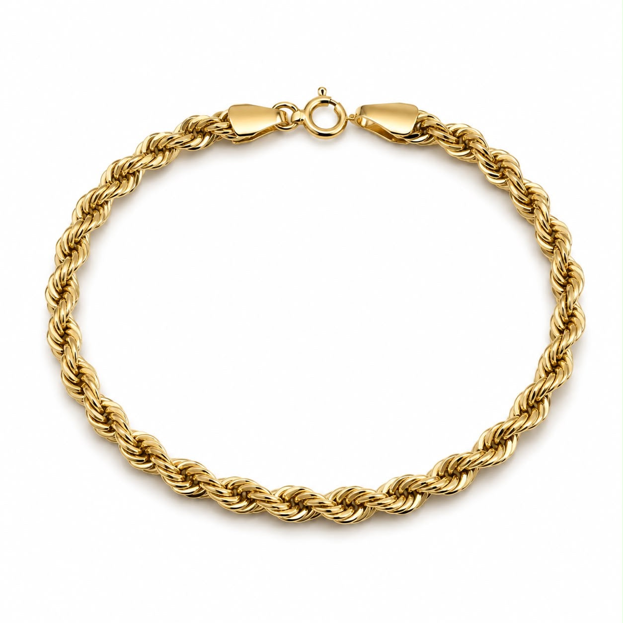 18k gold rope bracelet, 19cm, 3.32g