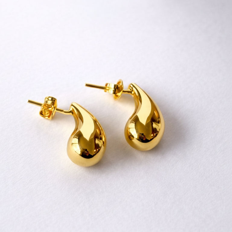 Petites gouttes en or 18 carats, 12 mm x 5 mm, 1,57 g