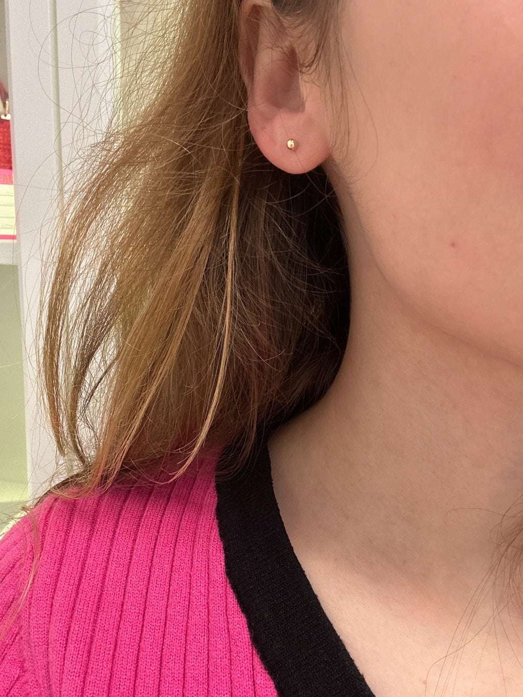 18K Gold extra Small Ball Studs, 2.5mm, 0.76g