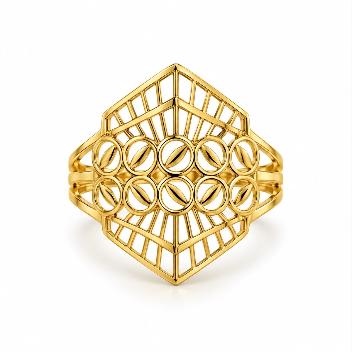 18k gold power ring size 6.5, 1.95g