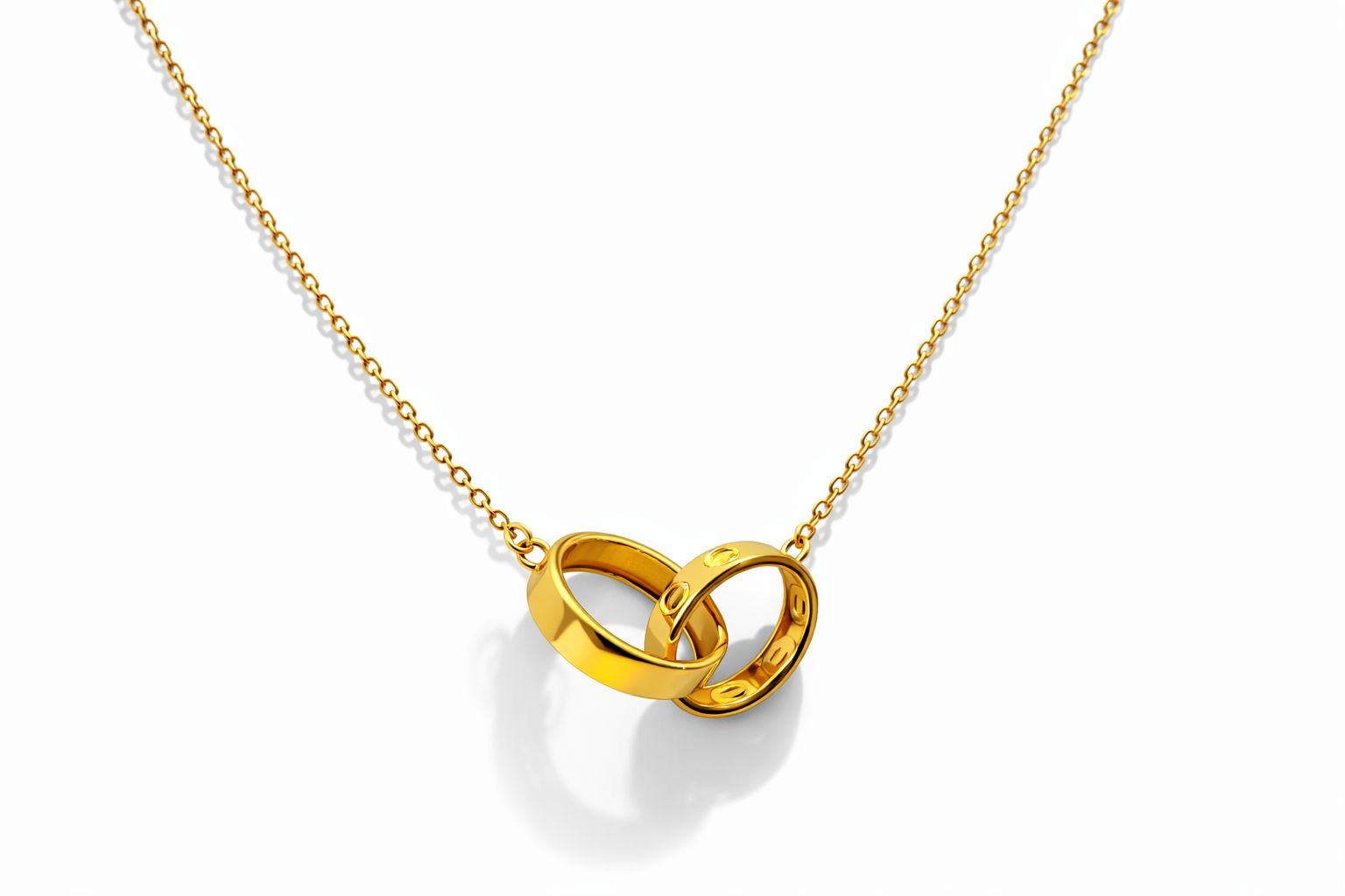 Collier entrelacé avec pendentif en or 18 carats, 3,33 g