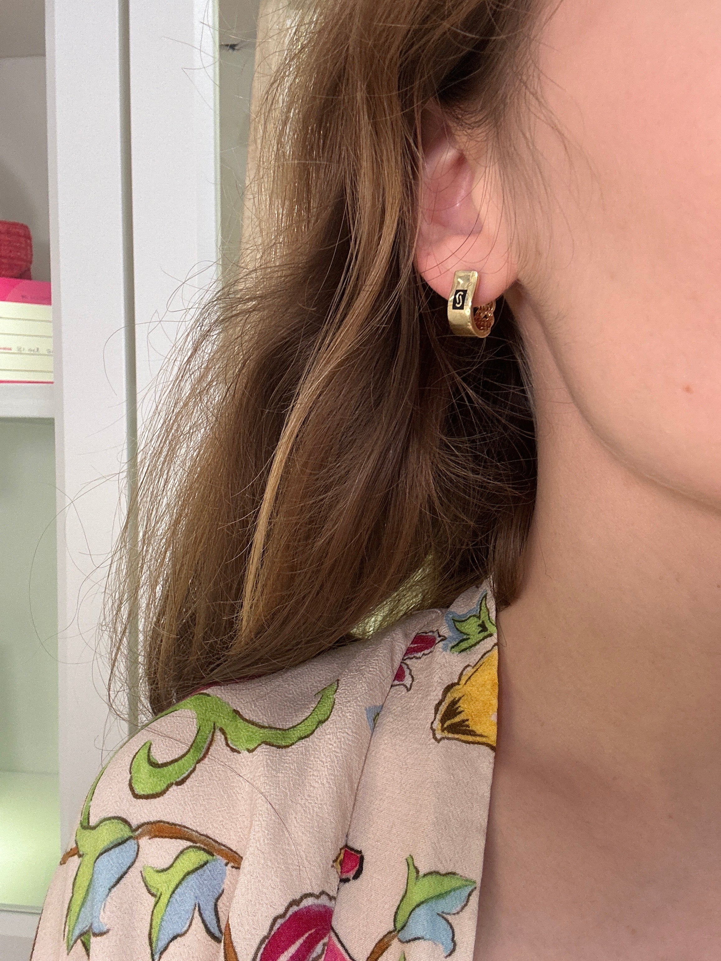 18k gold Milano earrings, clip type, 3.49g