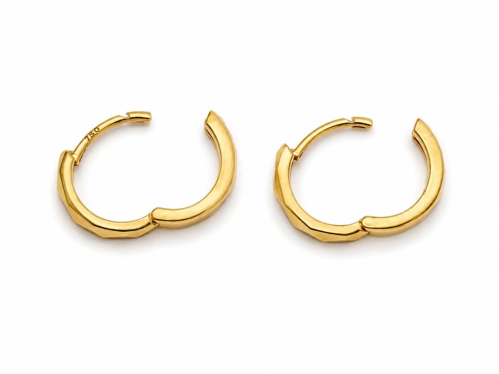 18k gold earrings, Huggies type, 11mm, 1.58g