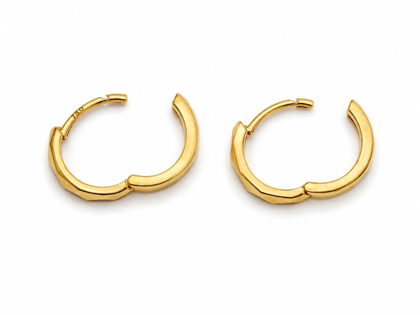 18k gold earrings, Huggies type, 11mm, 1.58g
