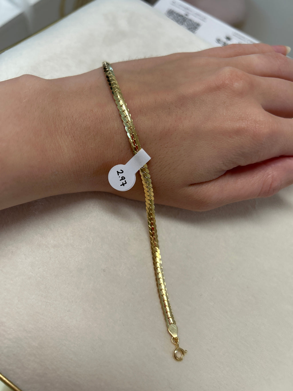 18k gold cobra bracelet, 19cm, 2.97g