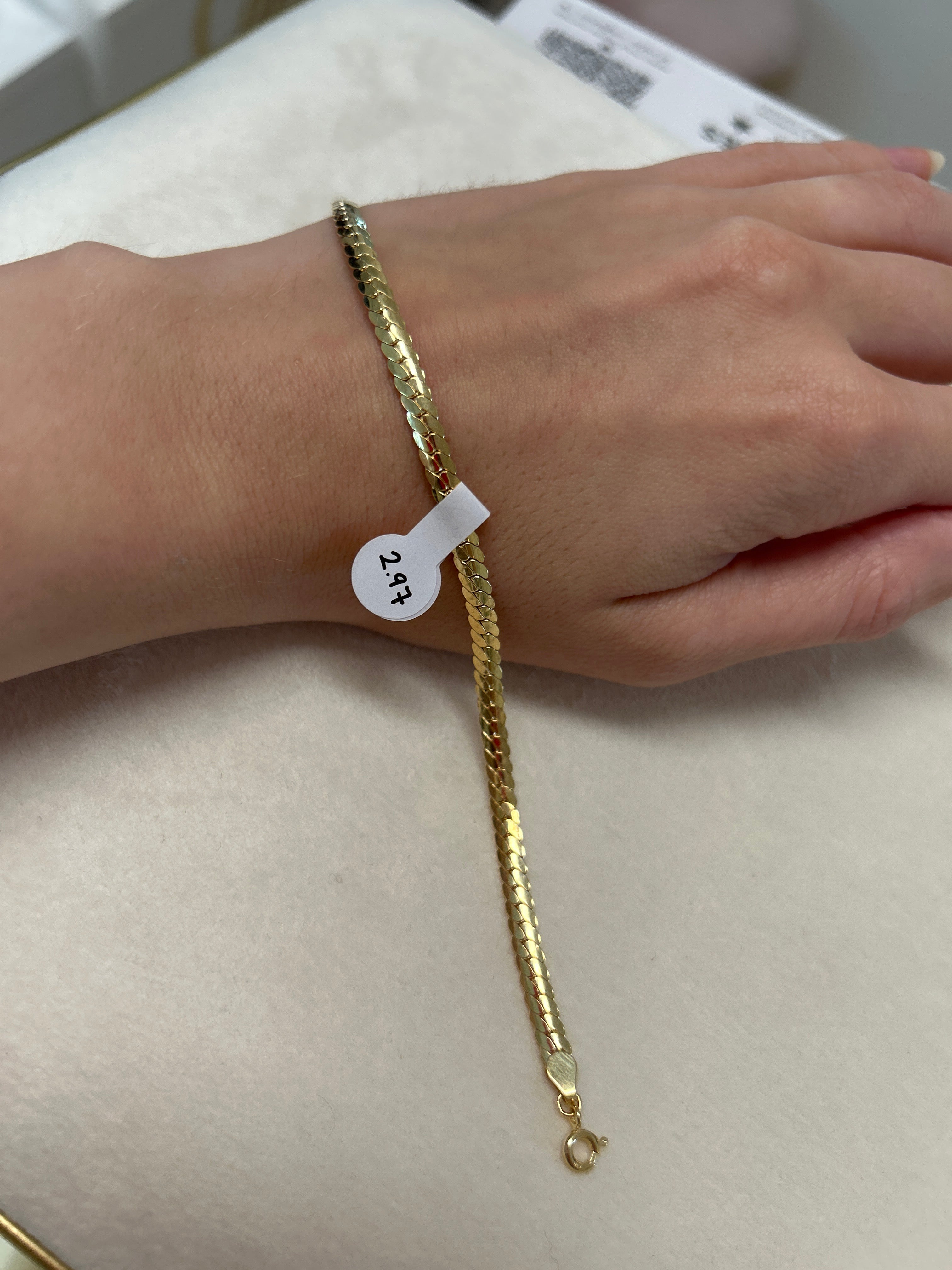18k gold cobra bracelet, 19cm, 2.97g