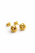 18k gold knot earrings, small (6mm), 1.02g