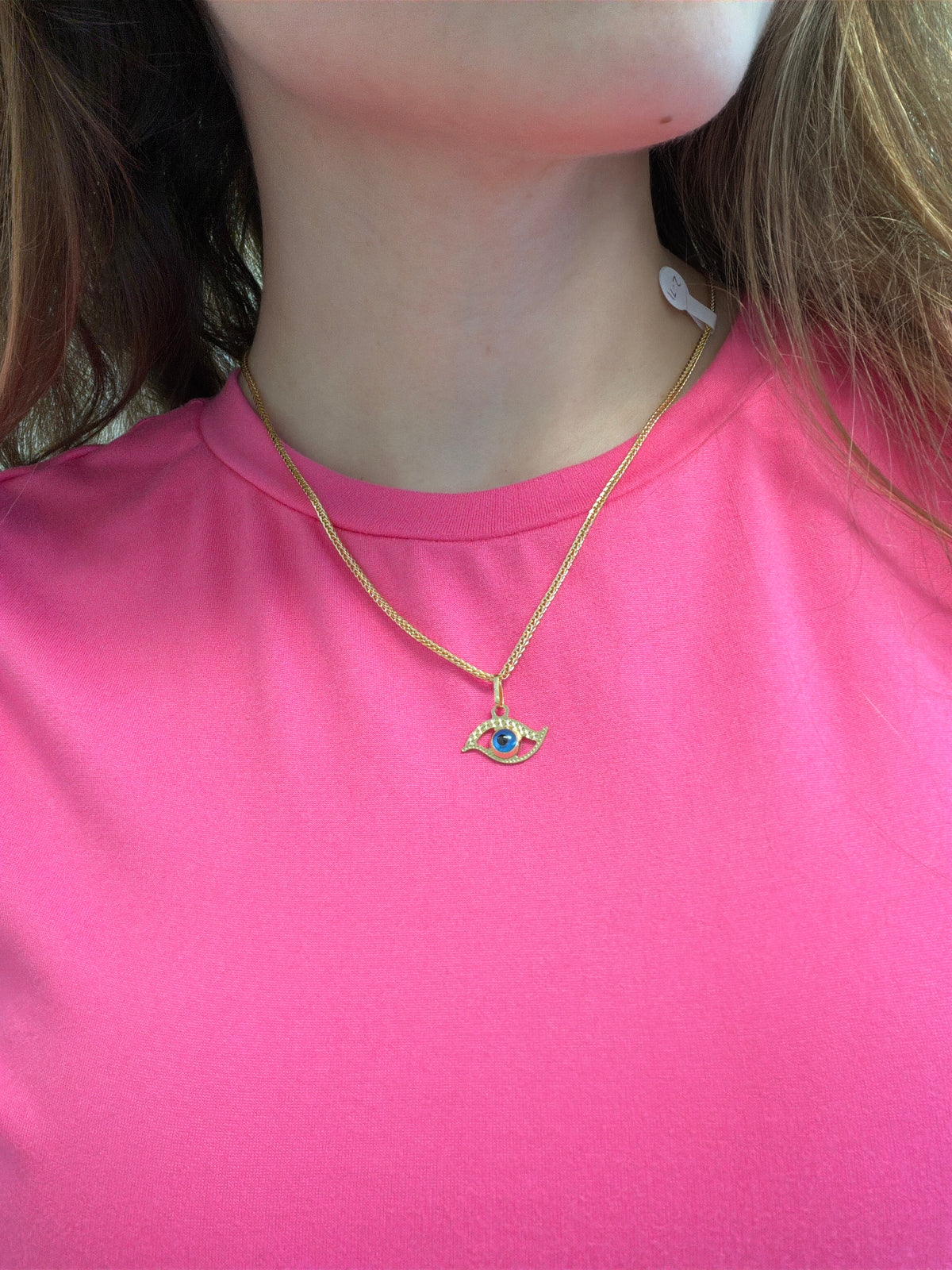 18k gold eye pendant, 18mm, 0.90g