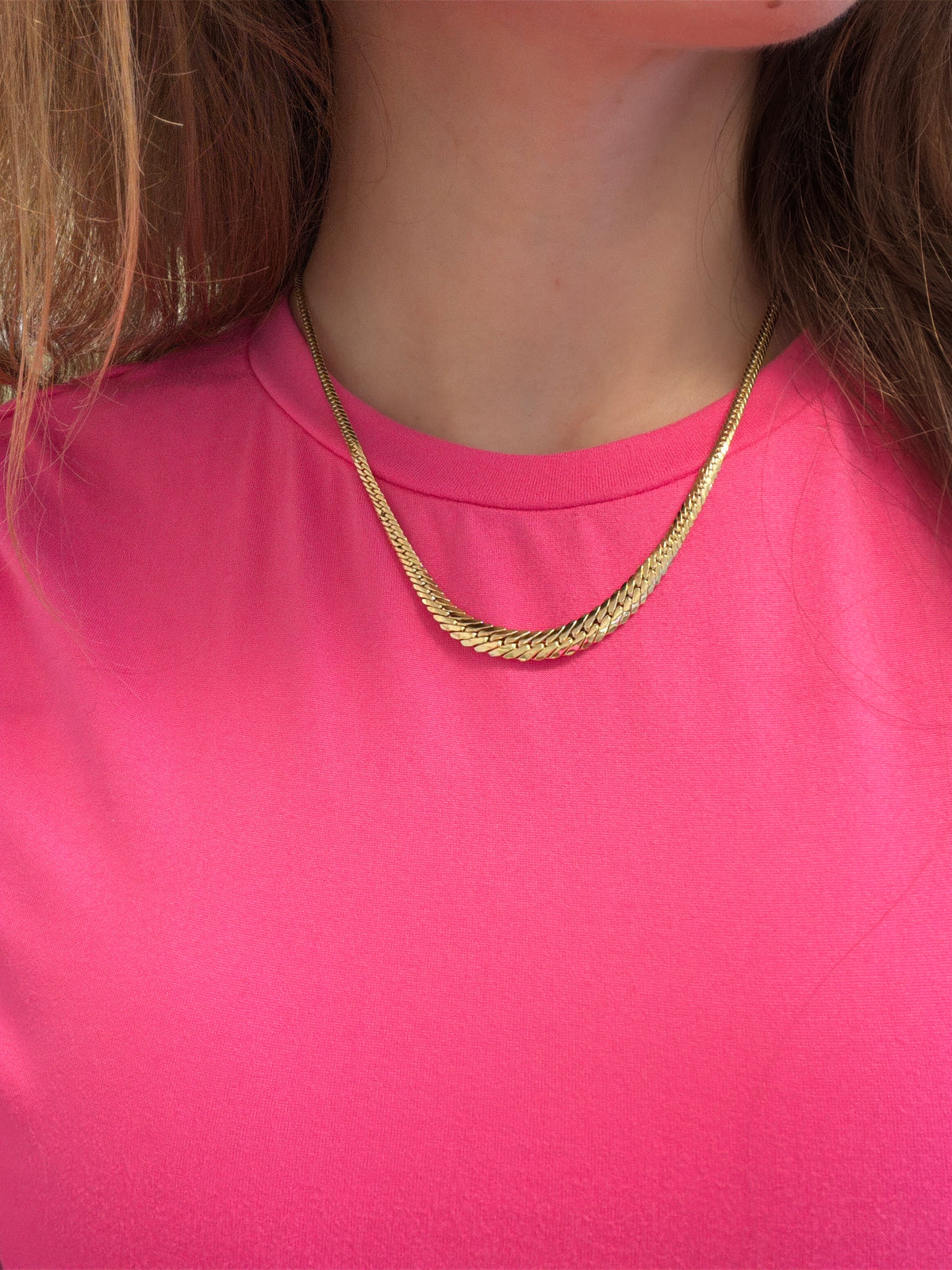 18k gold set of cobra chain (45cm, 4.79g) and bracelet (3.20g, 19cm) total of 7.99