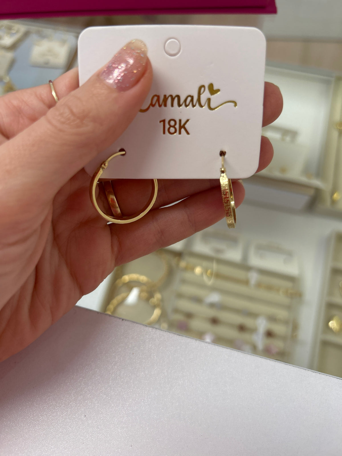 18k solid gold Greek style loops, 23mm, 2.05g