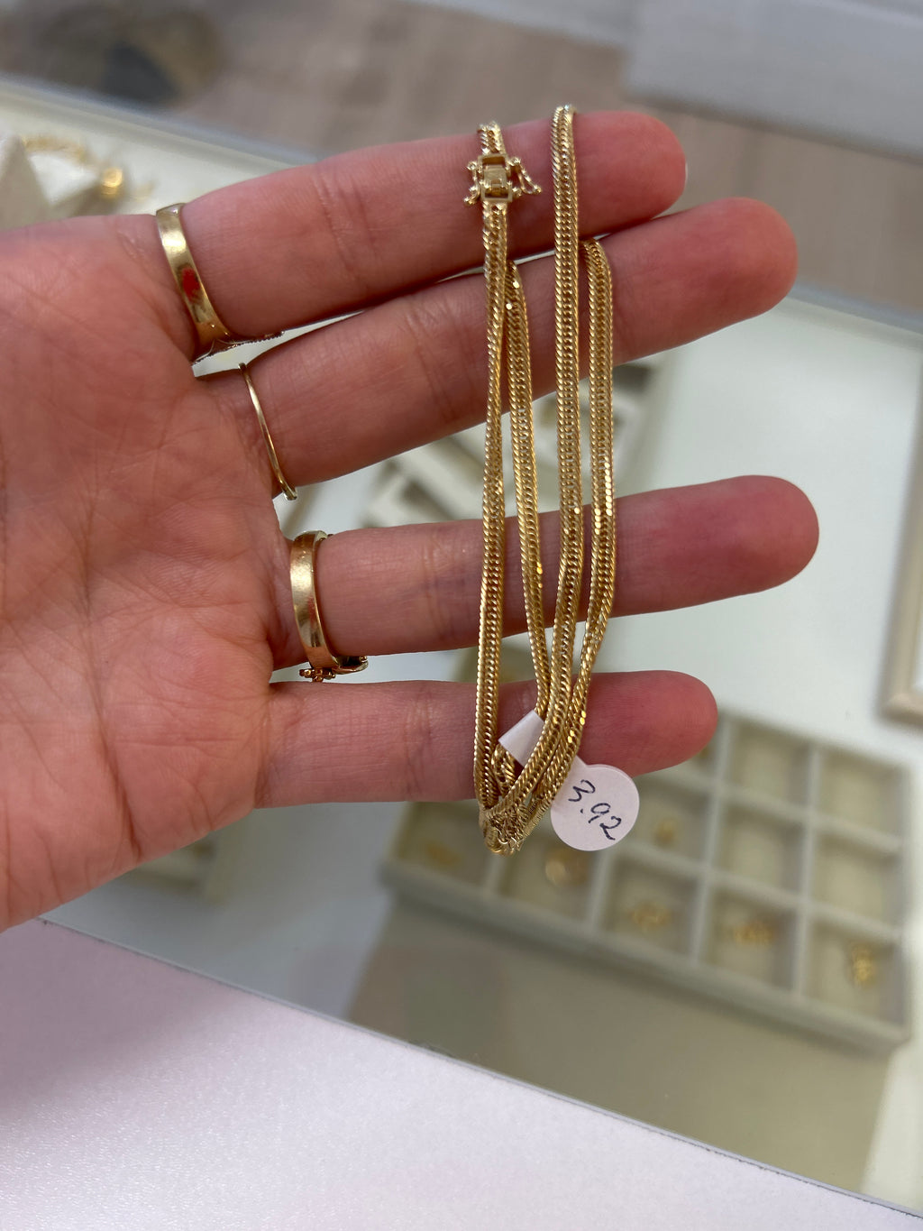 18k gold Japan chain, 3.92g, 45cm