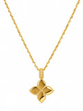 18k gold flower necklace, adjustable 40-45cm, 5g