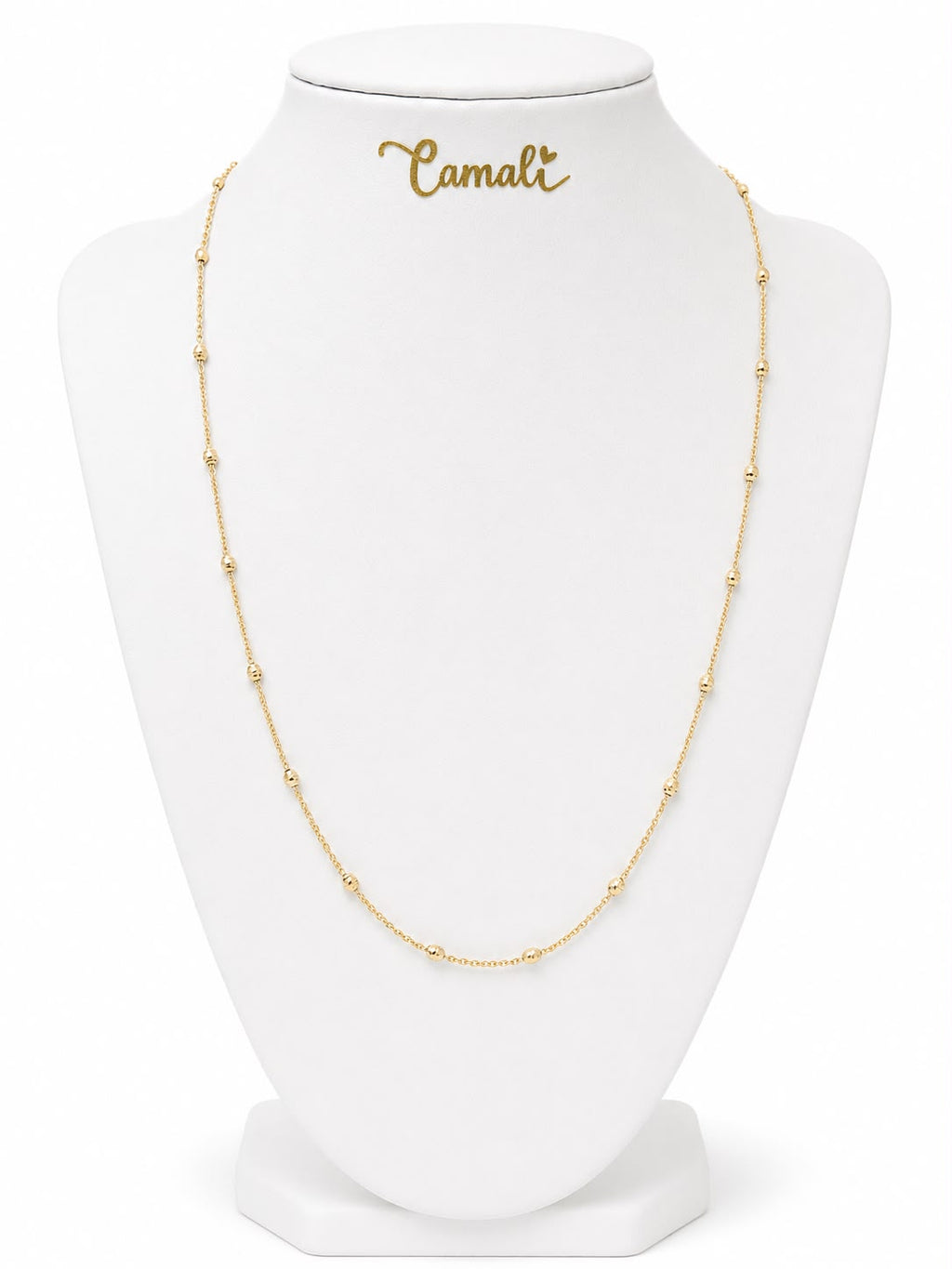 18k gold beaded chain, 40cm, 1.93g
