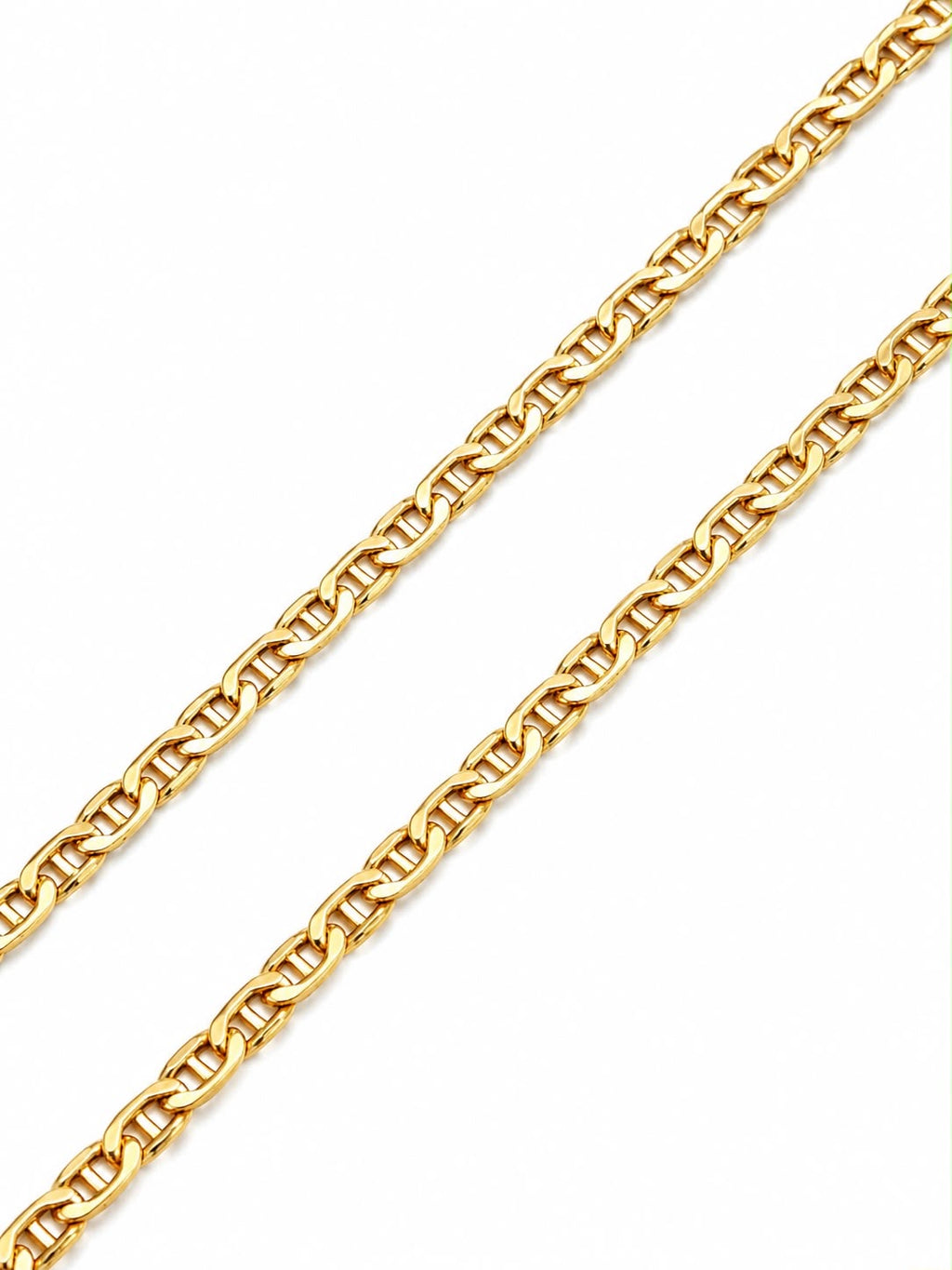 18k gold flat coffee beans chain, 50cm, 3.38g
