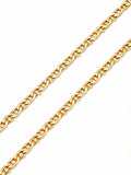 18k gold flat coffee beans chain, 50cm, 3.38g