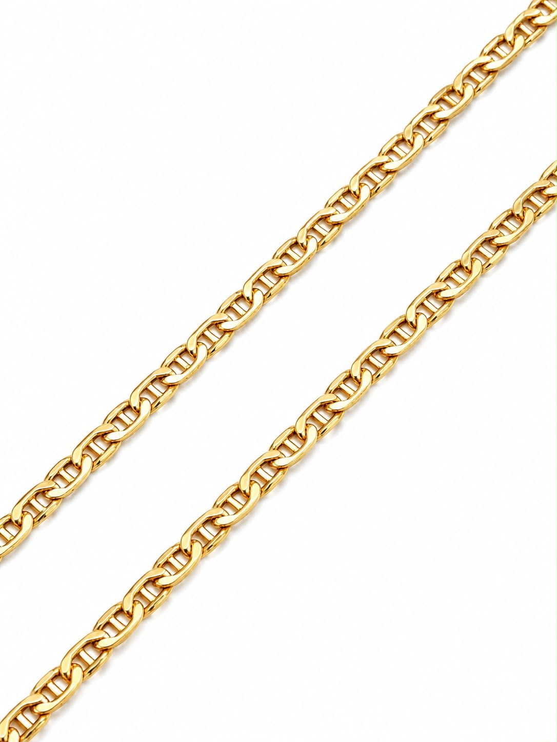 18k gold flat coffee beans chain, 50cm, 3.38g