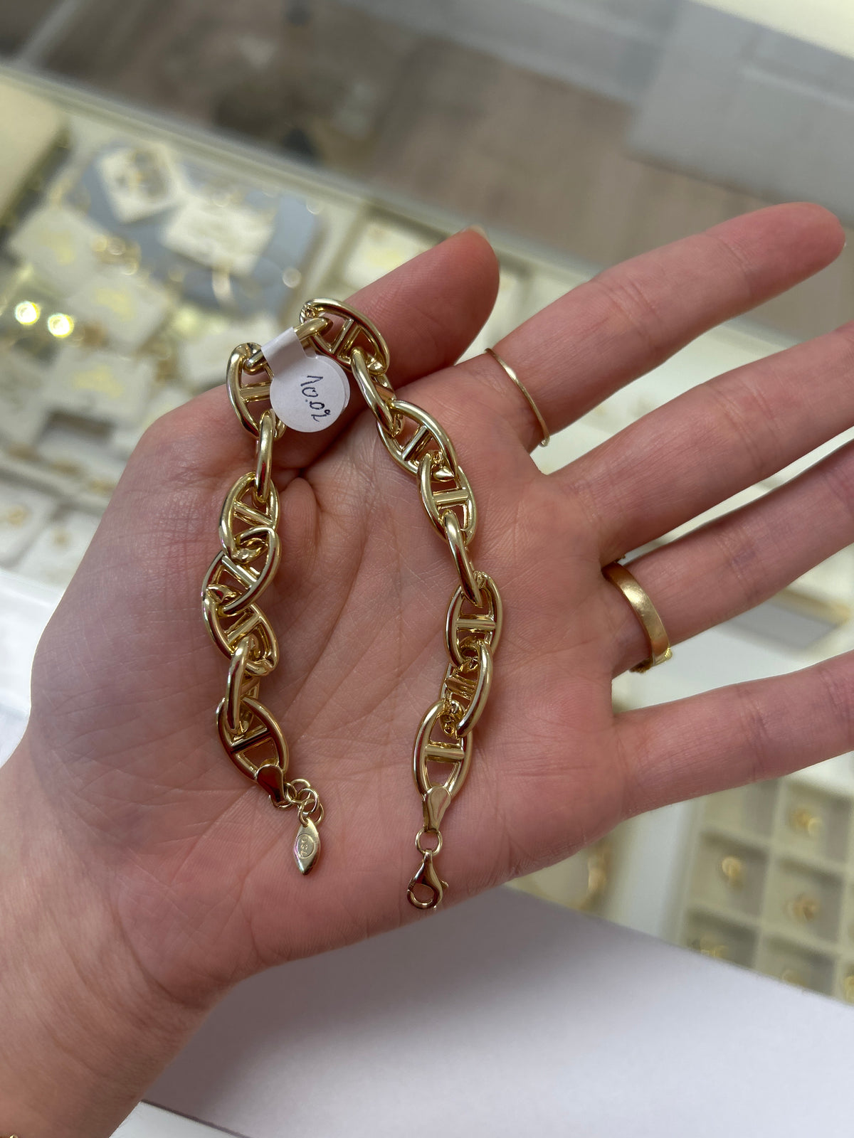 18k coffee been bracelet 10.09g , 19 cm