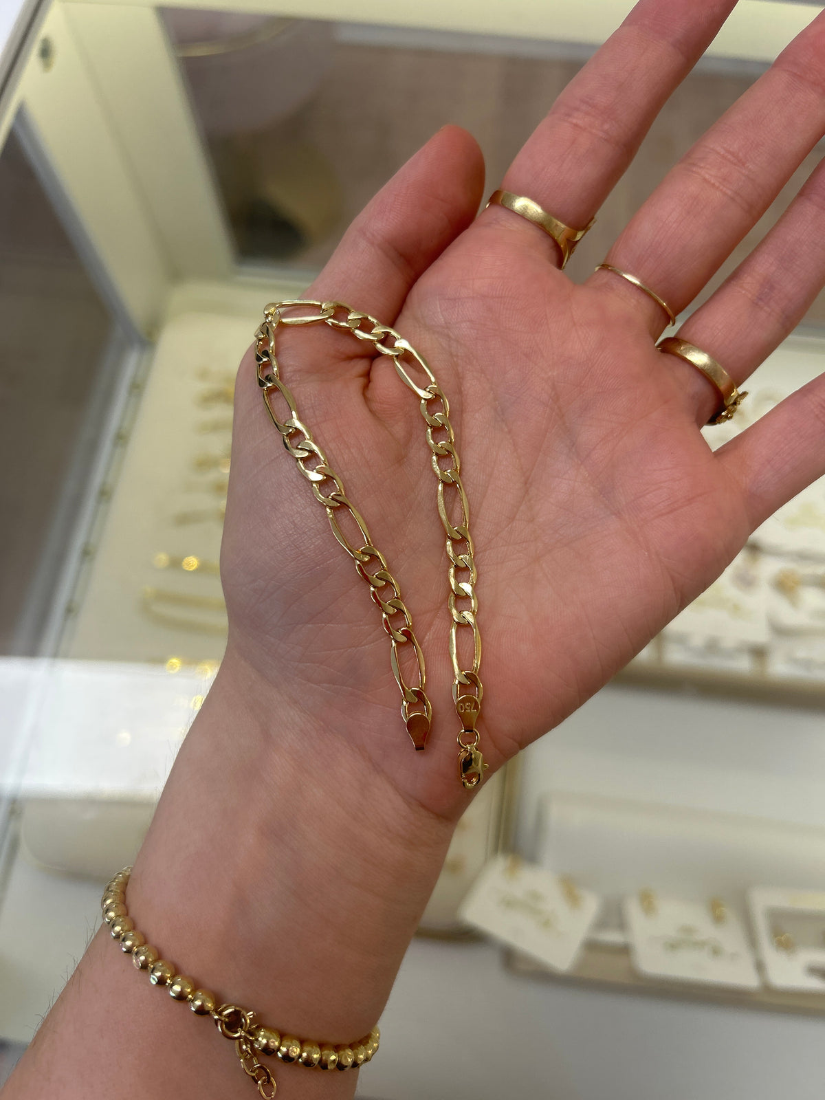 Bracelet Figaro en or 18 carats, 19 cm, 3,72 g