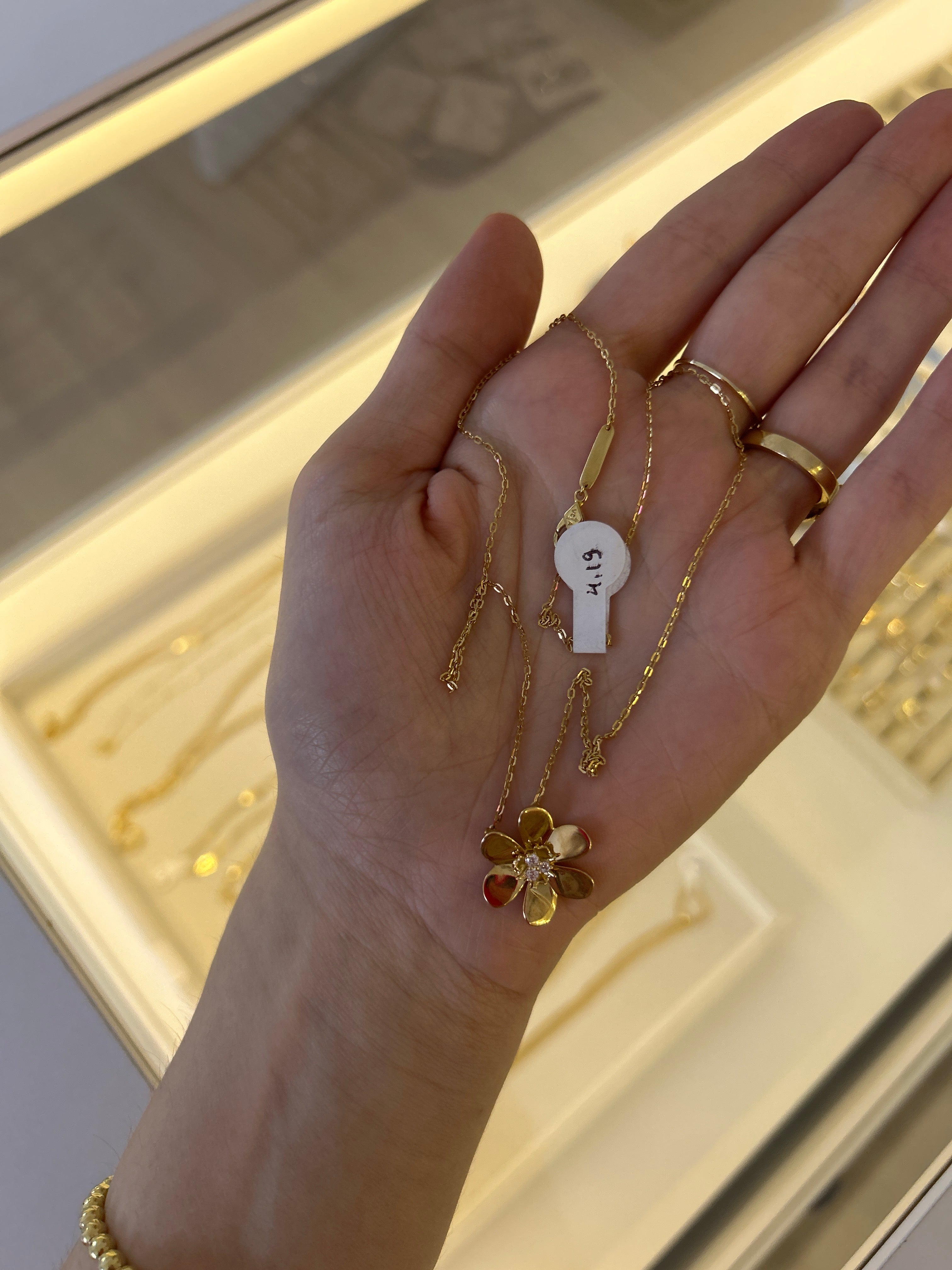 Collier trèfle en or 18 carats, 45 cm, 4,19 g