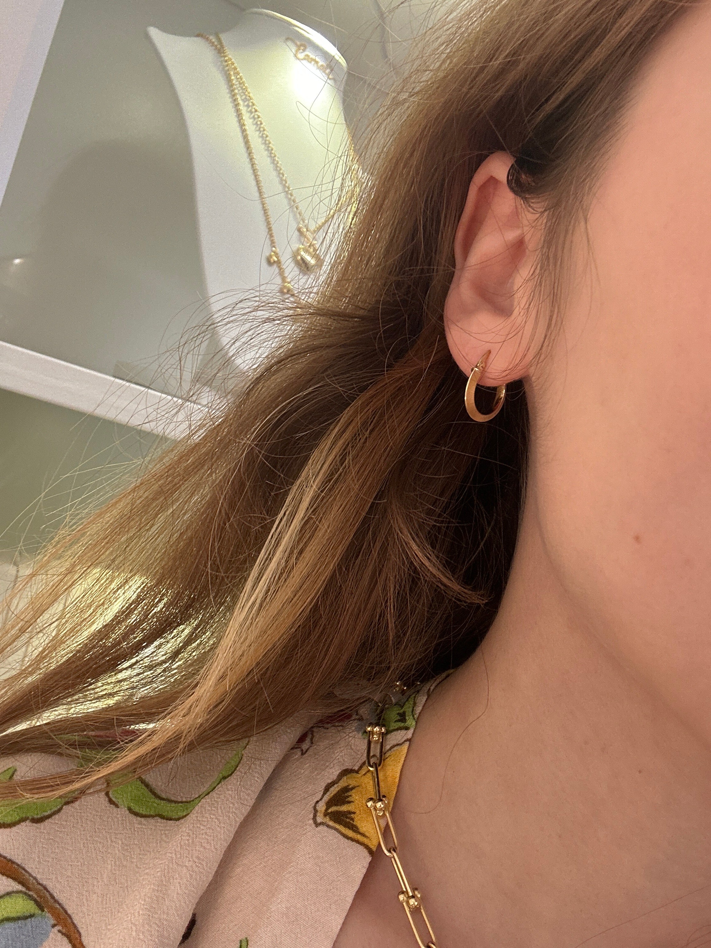 18k gold small hoops 14mm, 0.88g