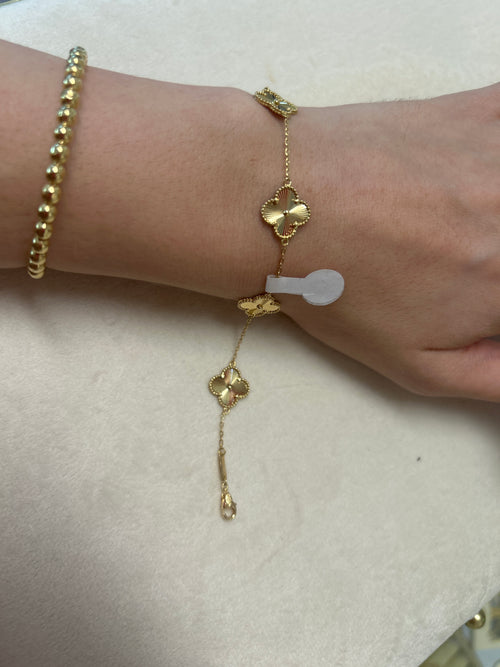 18k 5 clovers bracelet, 12mm, 17.5-19cm, 4.87g