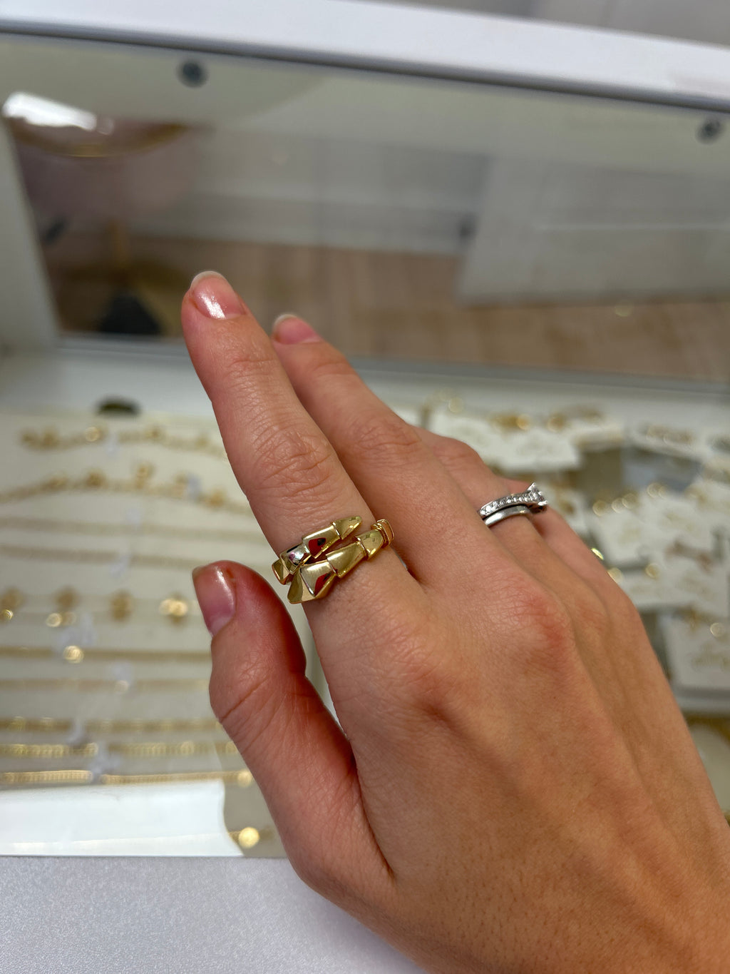 Bague serpent en or 18 carats, taille 8, 3,50 g