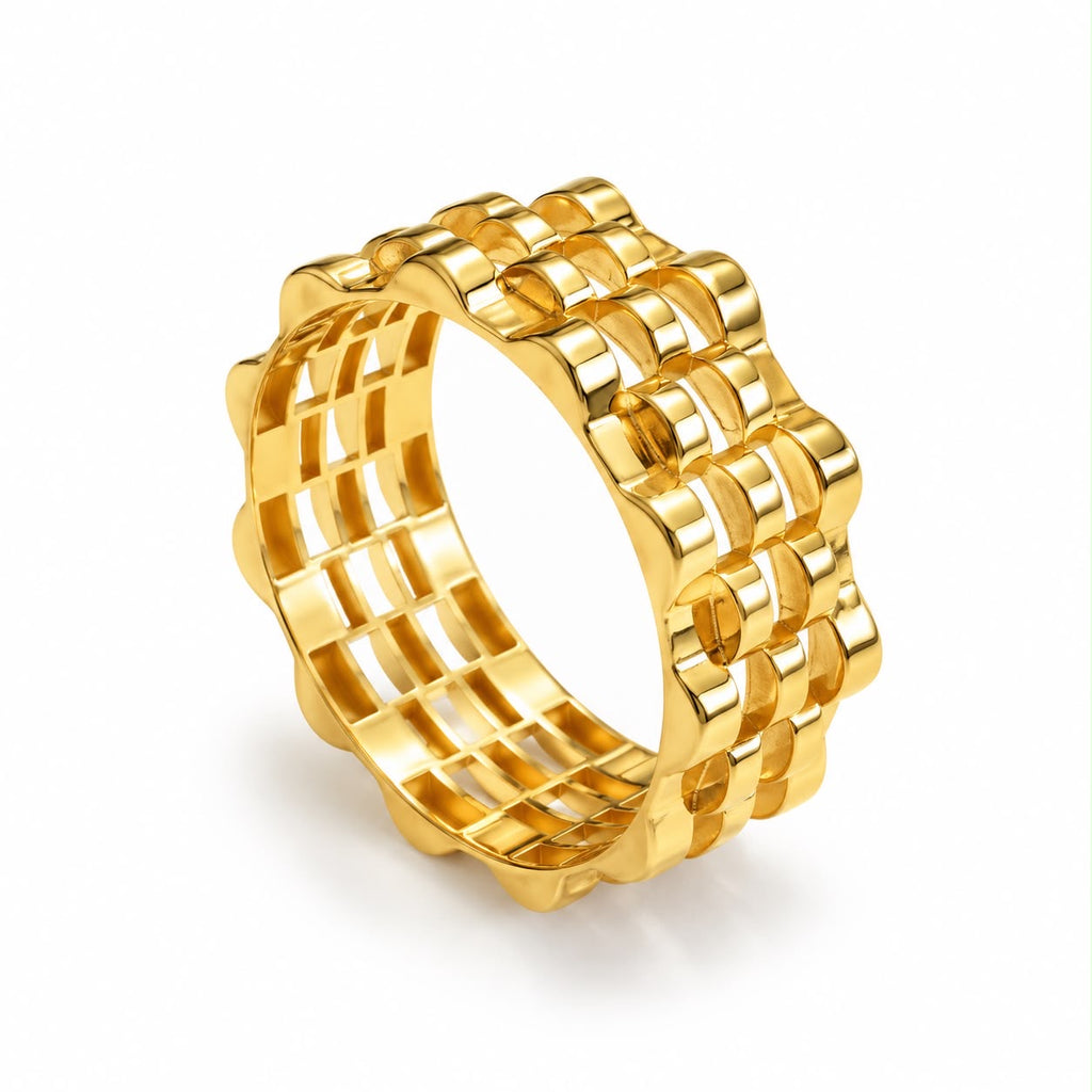 18k gold rolo style ring, size 9, 2.75g