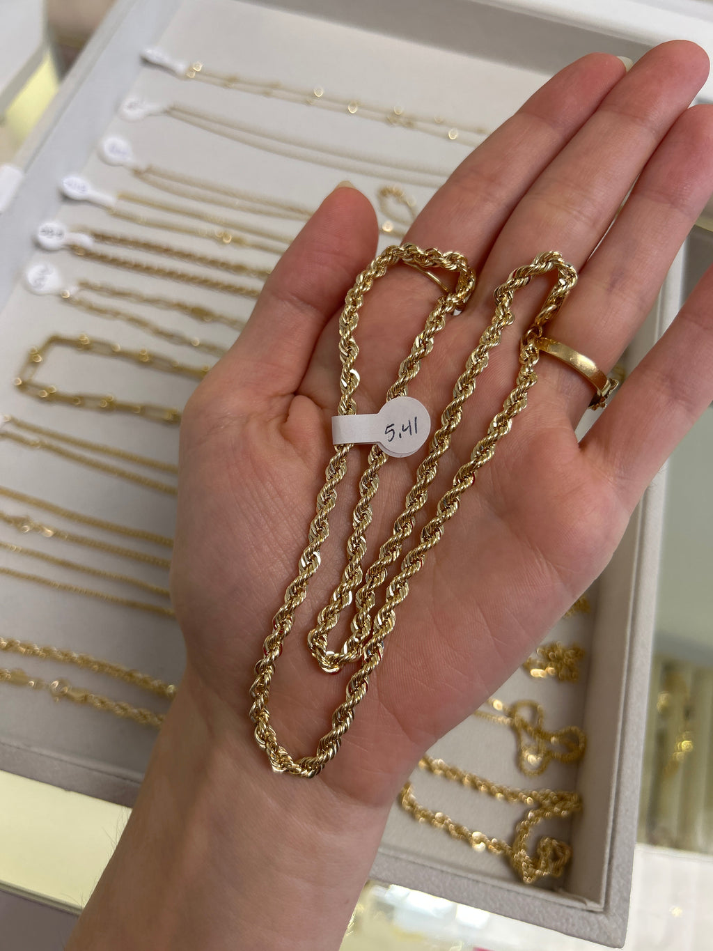 18k gold rope chain, 45cm, 5.41g