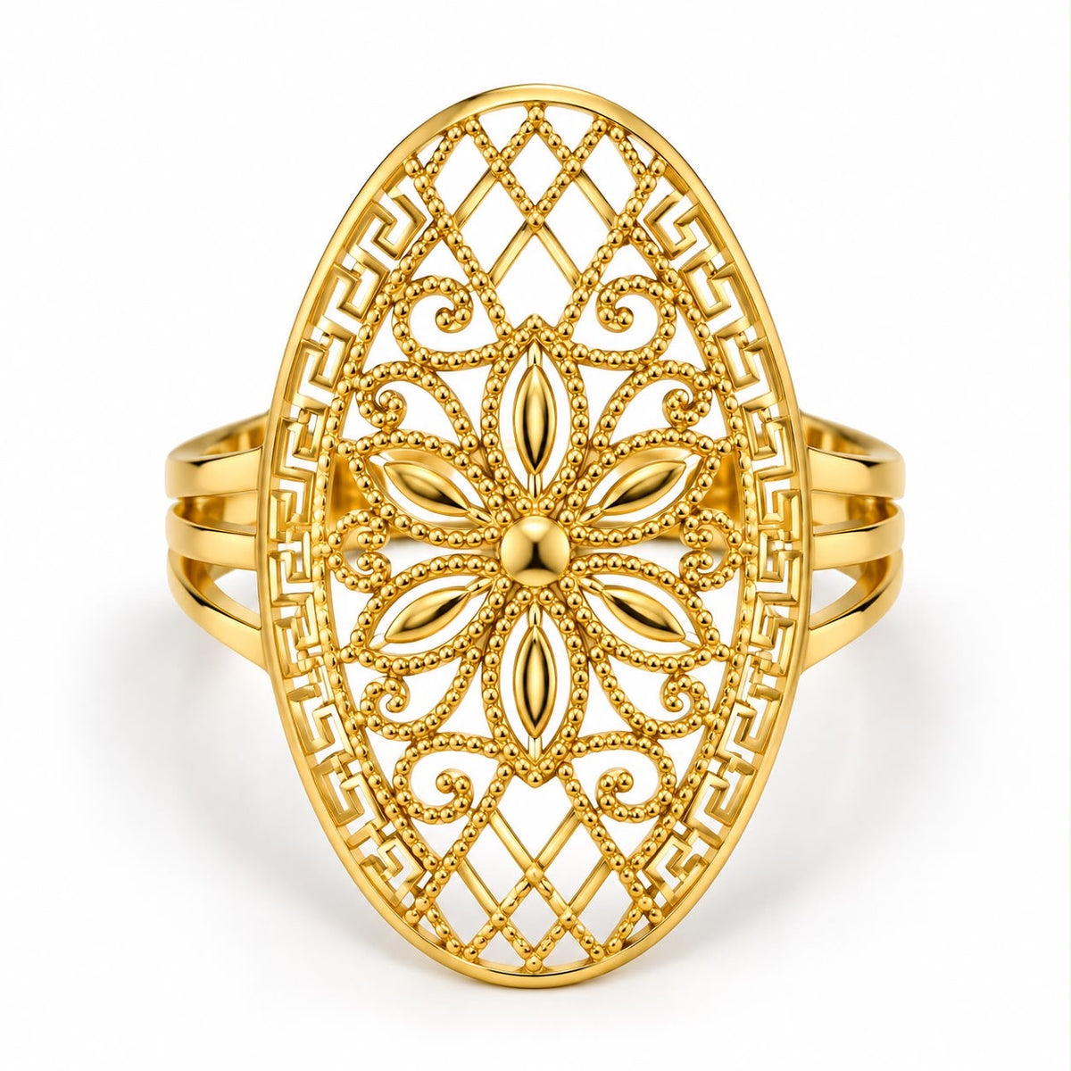 18k gold power ring, size 9, 2.01g