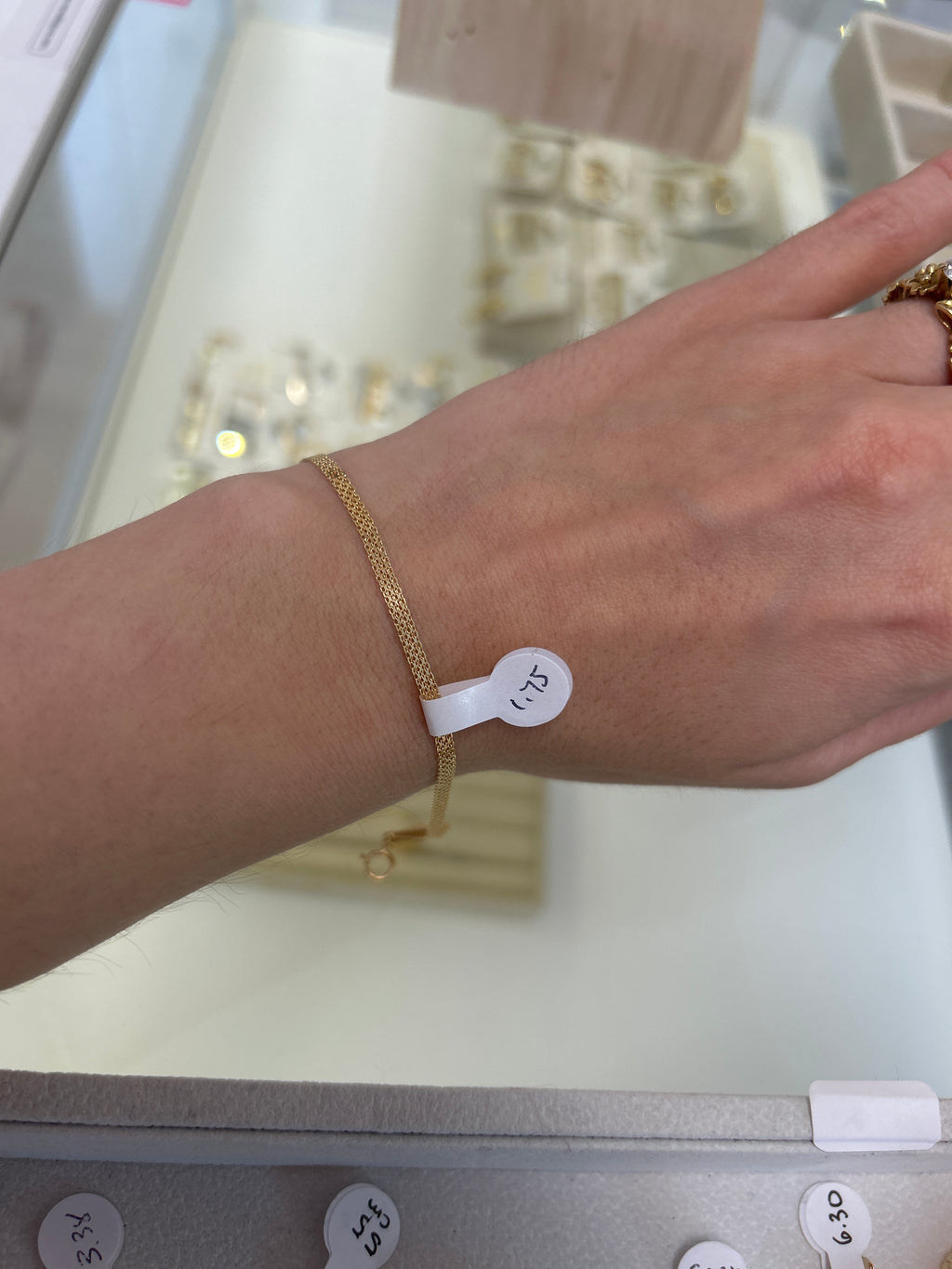 18k gold carpet bracelet, 1.75g, 19cm