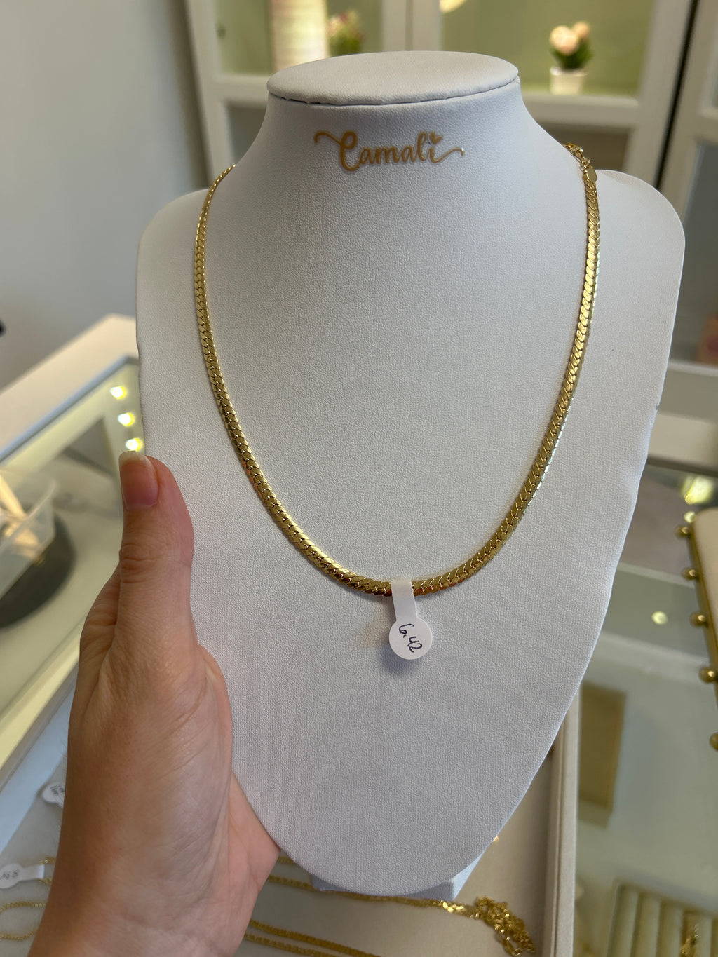 18k gold cobra necklace, 45cm, 6.42g, 4mm thick