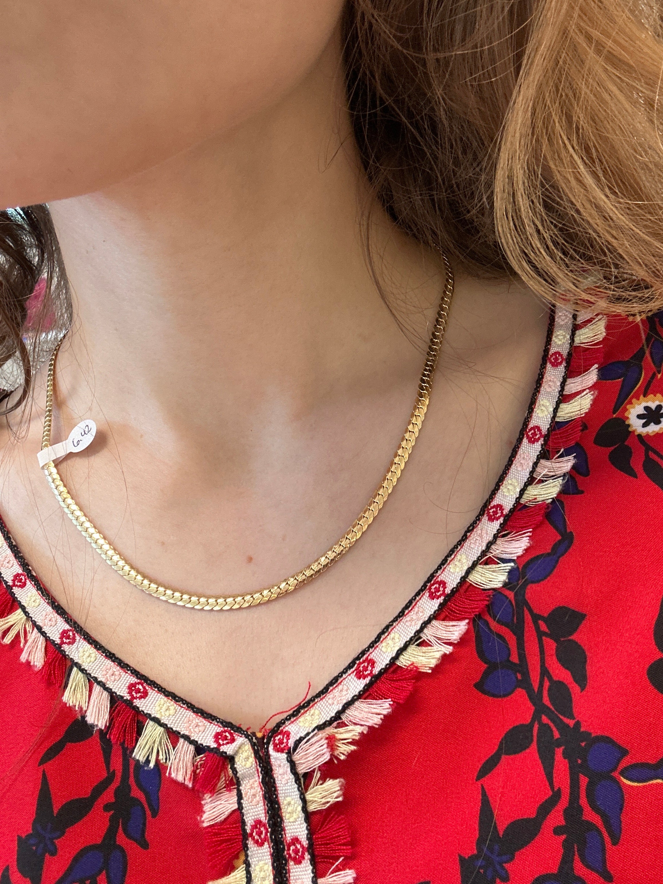 18k gold cobra necklace, 45cm, 6.42g, 4mm thick