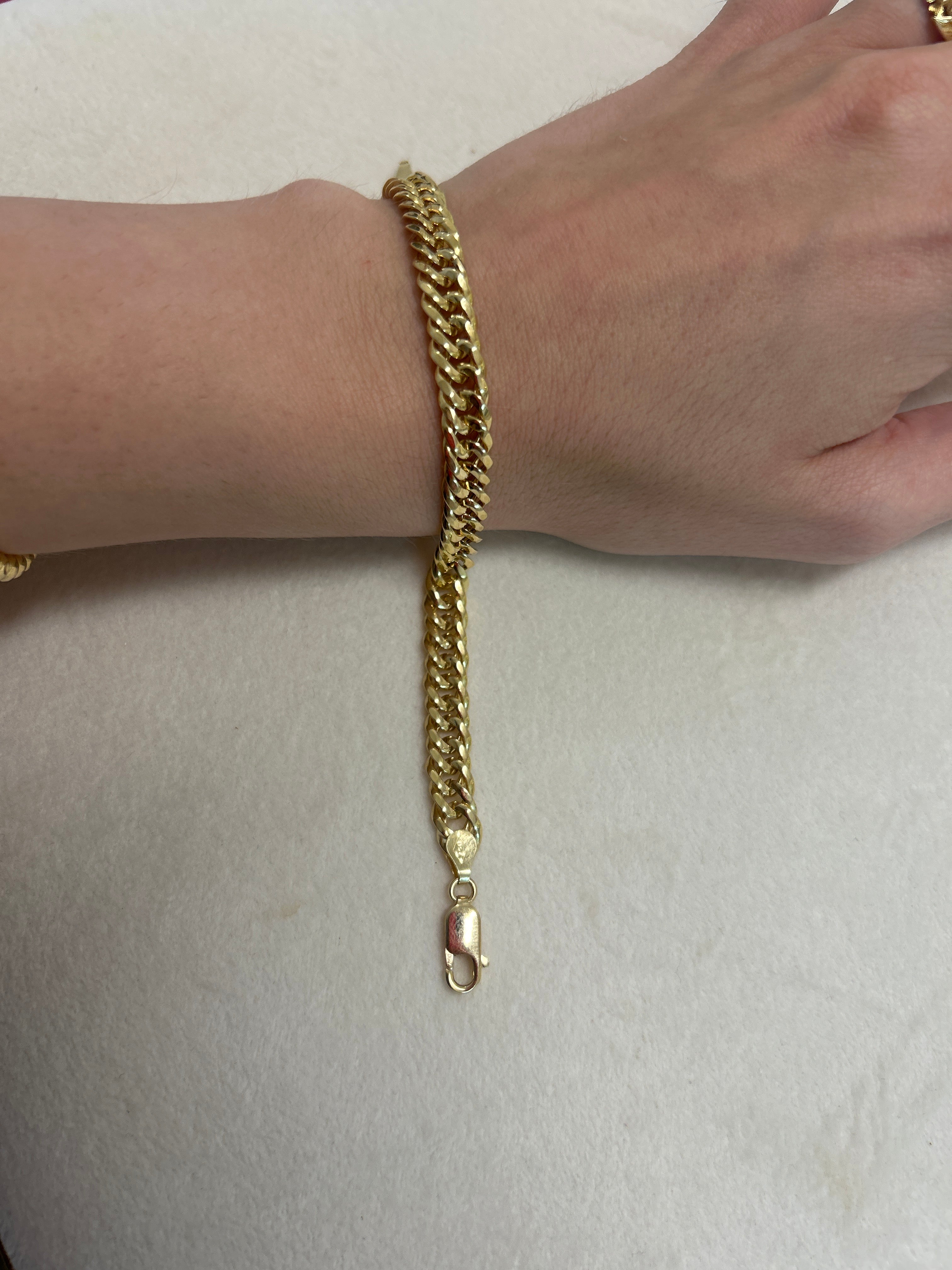 18k solid gold Miami bracelet, 18.5cm, 5.46g