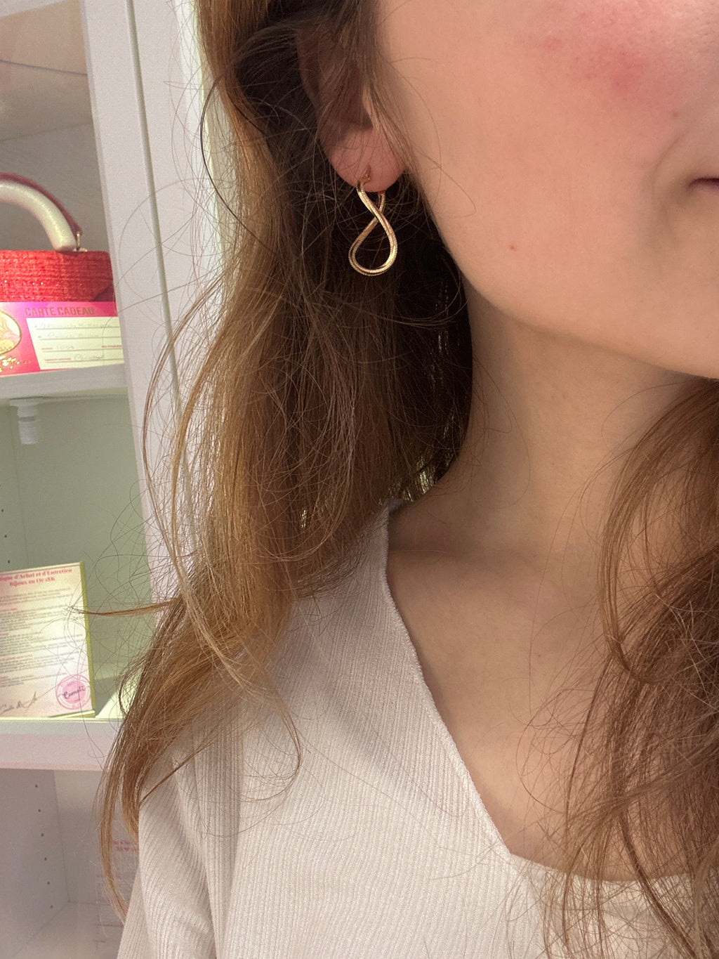 Créoles mi-torsadées en or 18K, 30 mm, 1,34 g
