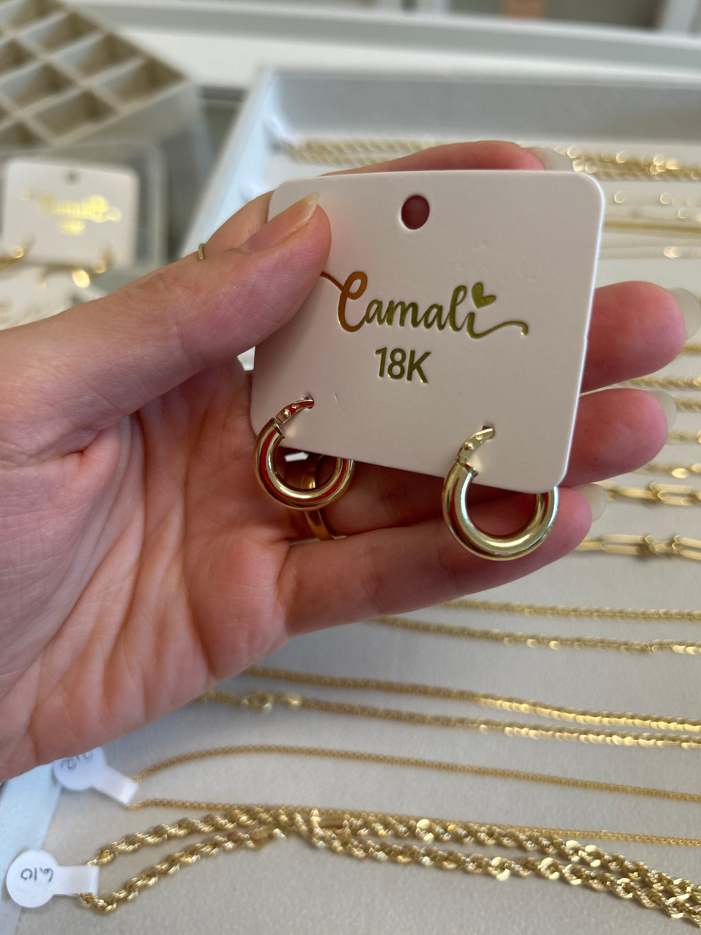18k gold donut hoops, 18mm, 2.80g