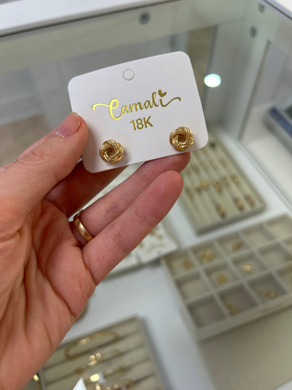 Boucles d'oreilles nœud en or 18 carats, moyennes 10 mm, 2,96 g