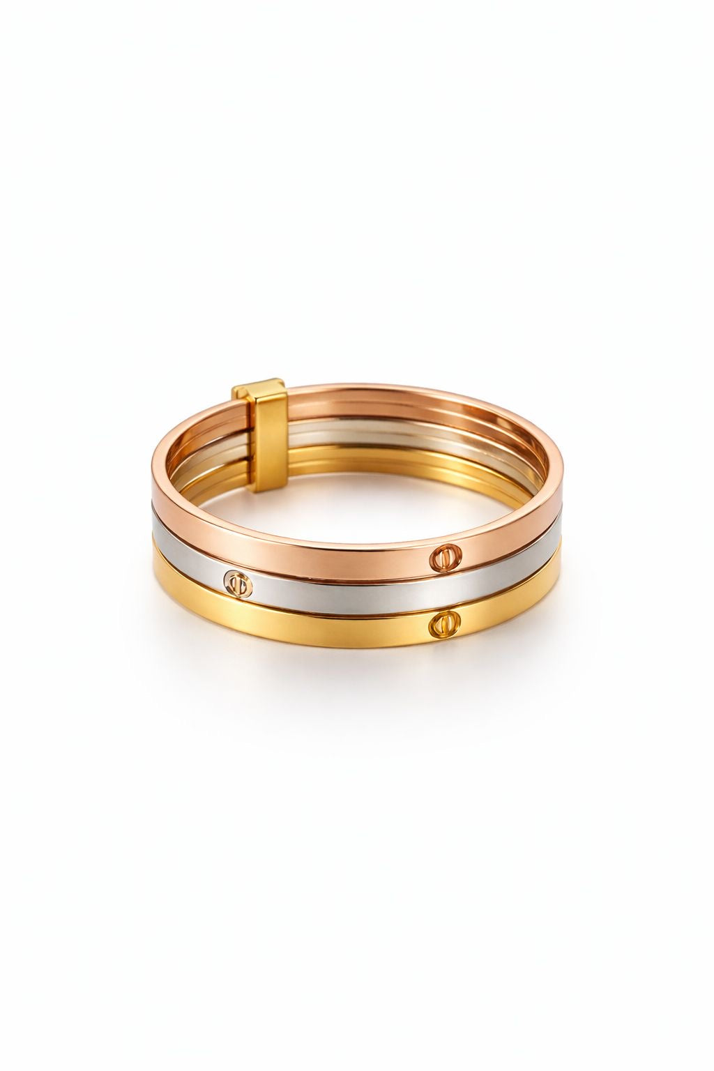 Bague Love tricolore en or 18K, taille 50 (9.5 US), 2,30 g