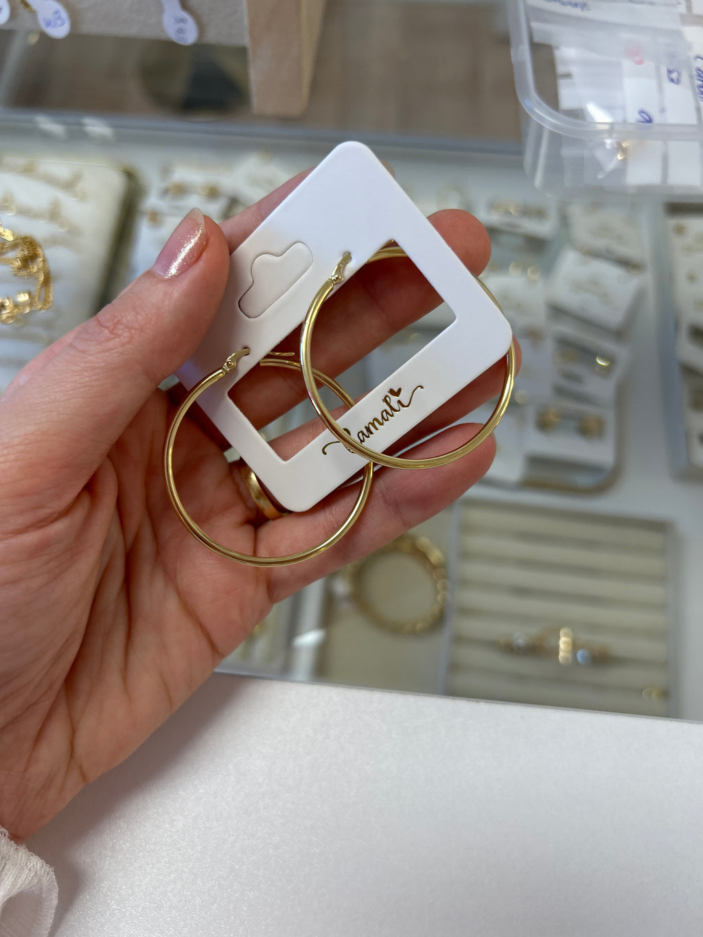 Grandes boucles en or 18 carats, 40 mm, 2,18 g
