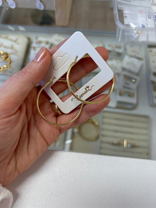 Grandes boucles en or 18 carats, 40 mm, 2,18 g