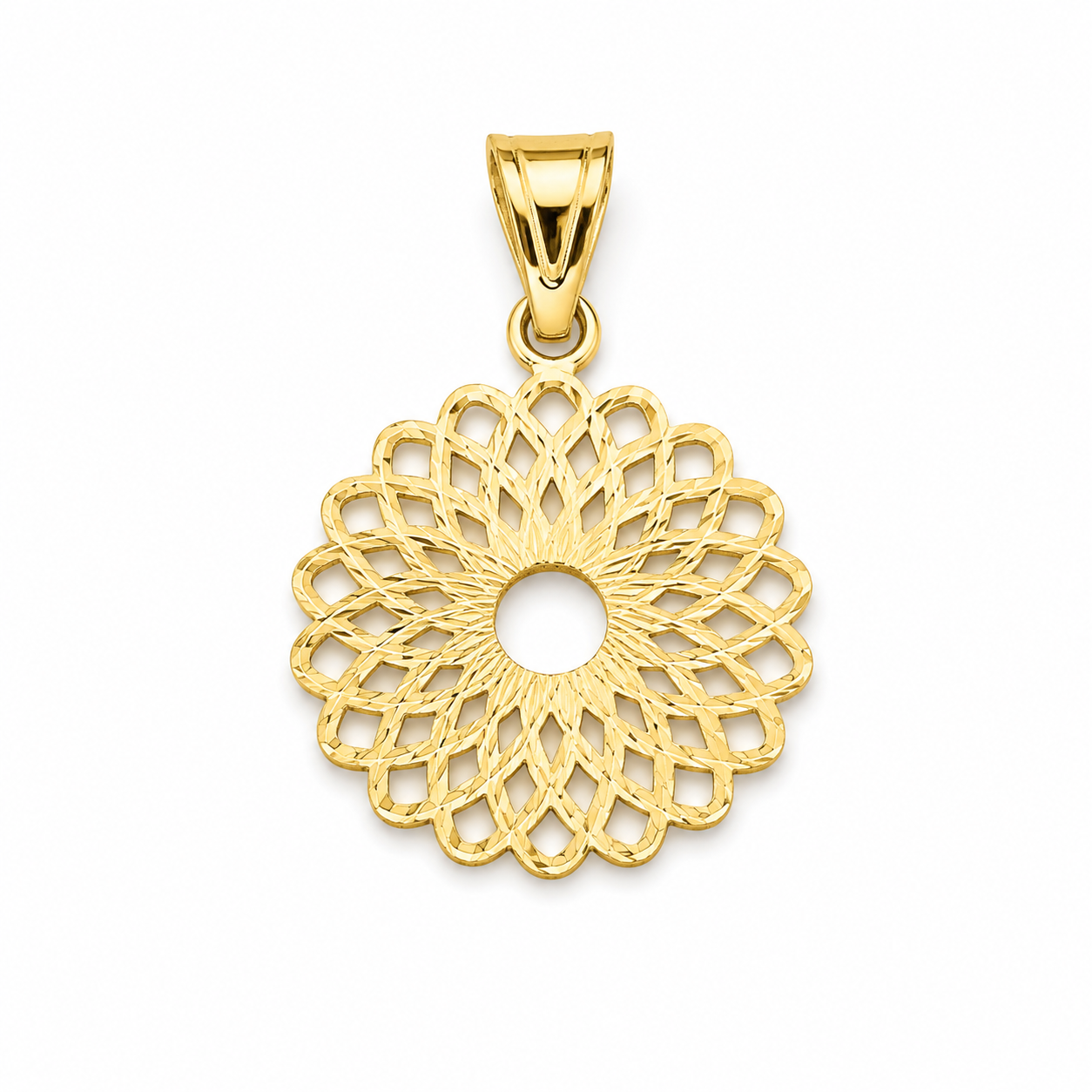 Pendentif mandala en or 18 carats, 1,51g