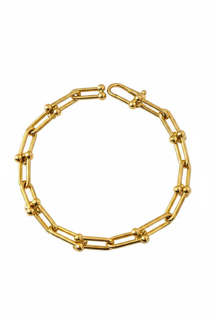 Bracelet rigide en or 18 carats, inspiré du style *hardware*, 19 cm, 4,55 g