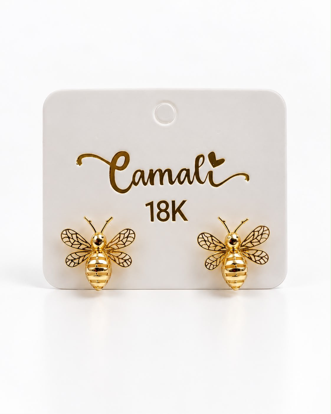 18k gold bee earrings, 2.21g