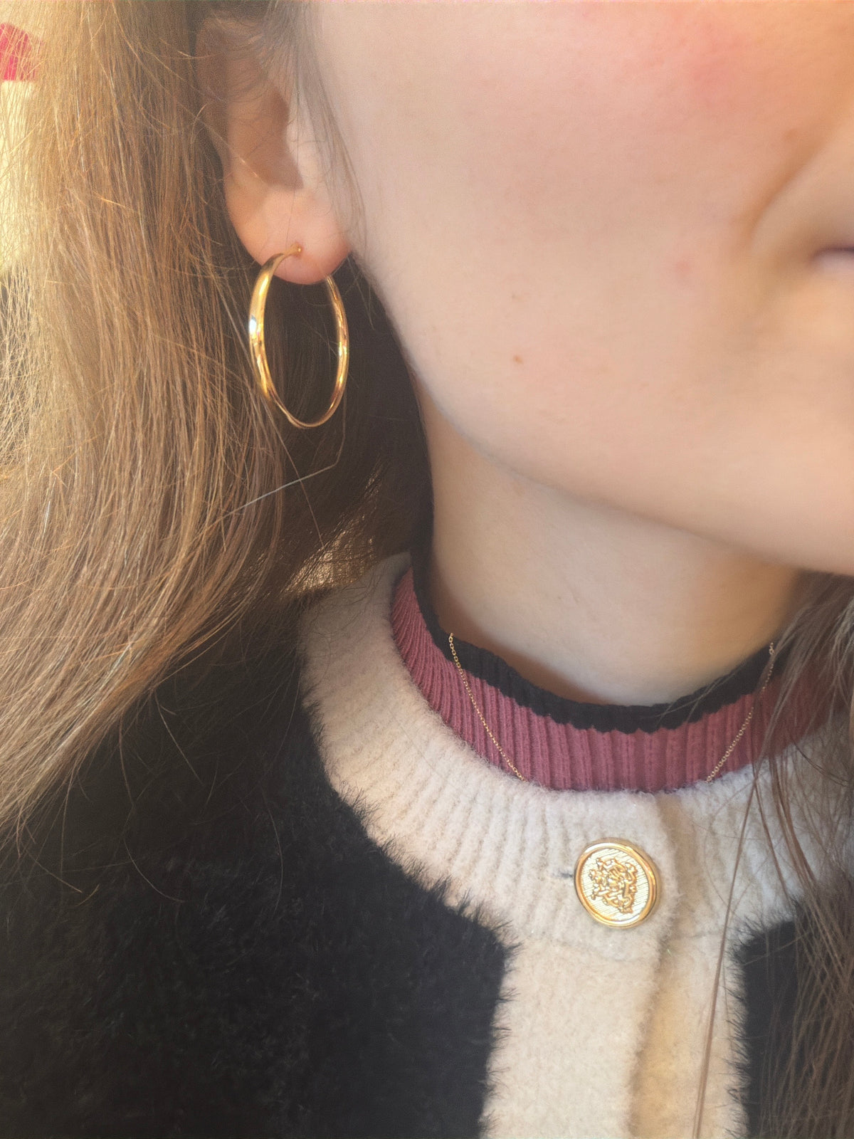 Créoles en or 18k, 33mm, 2,03g